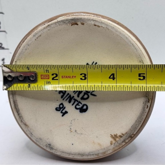 Vintage Harsa Israel hand painted Ceramic Vase blues greens browns cream 6" 1986 - Picture 9 of 12